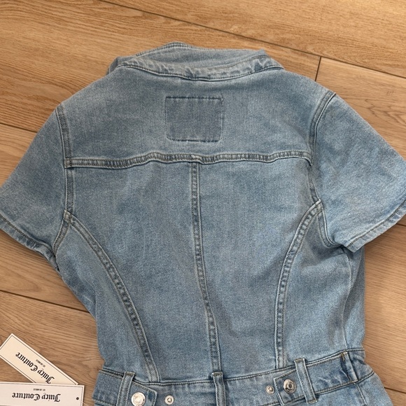 Juicy Couture Denim wide leg jumpsuit. NWT SZ XS - Picture 9 of 9